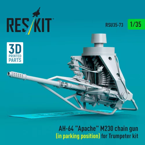 ResKit Models 1:35 AH-64 Apache M230 chain gun (in parking position) for Trumpeter kit (3D Printed)