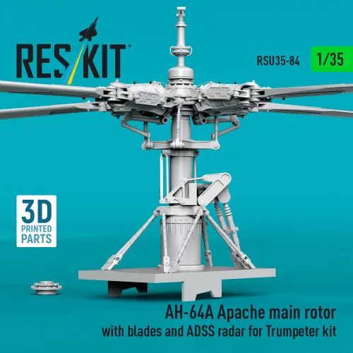 ResKit Models 1:35 AH-64A Apache main rotor with blades and ADSS radar for Trumpeter kit (3D Printed)