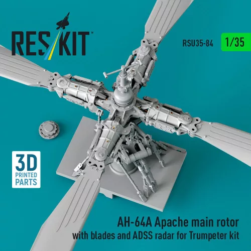 ResKit Models 1:35 AH-64A Apache main rotor with blades and ADSS radar for Trumpeter kit (3D Printed)