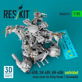   ResKit Models 1:35 SH-60B, SH-60F, HH-60H unfolded main rotor for Kitty Hawk / Zimimodel (3D Printed)