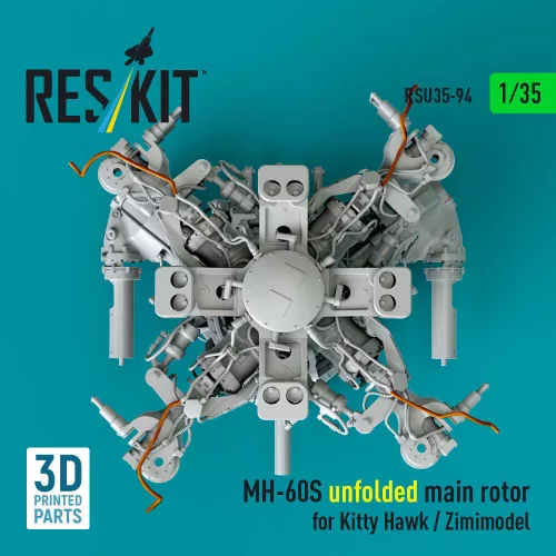 ResKit Models 1:35 MH-60S unfolded main rotor for Kitty Hawk / Zimimodel (3D Printed)