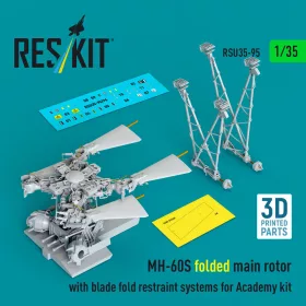   ResKit Models 1:35 MH-60S folded main rotor with blade fold restraint systems (3D Printed) for Academy
