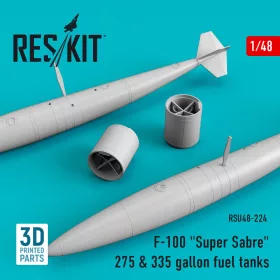   ResKit Models 1:48 F-100 Super Sabre 275 & 335 gallon fuel tanks (3D Printed)