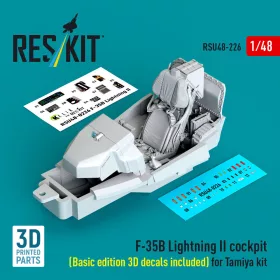   ResKit Models 1:48 ?F-35B Lightning II cockpit (Basic edition 3D decals included) (3D Printed) for Tamiya