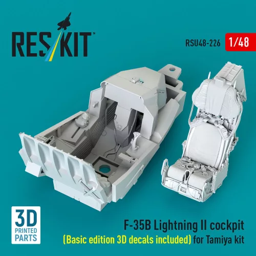 ResKit Models 1:48 ?F-35B Lightning II cockpit (Basic edition 3D decals included) (3D Printed) for Tamiya