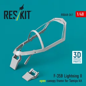   ResKit Models 1:48 F-35B Lightning II open canopy frame (3D Printed) for Tamiya