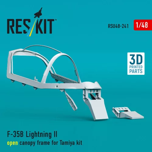 ResKit Models 1:48 F-35B Lightning II open canopy frame (3D Printed) for Tamiya