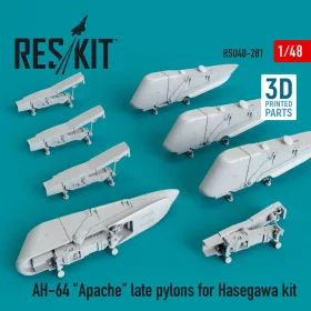   ResKit Models 1:48 AH-64 Apache late pylons for Hasegawa kit (3D Printed)
