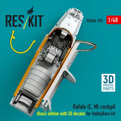 ResKit Models 1:48 Rafale (C, M) cockpit (Basic edition with 3D decals) for HobbyBoss kit (3D printed)