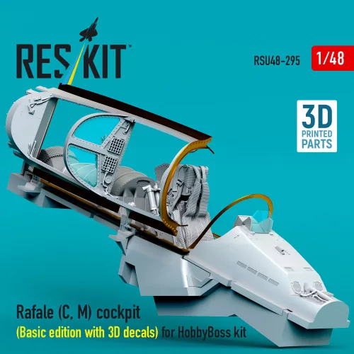 ResKit Models 1:48 Rafale (C, M) cockpit (Basic edition with 3D decals) for HobbyBoss kit (3D printed)