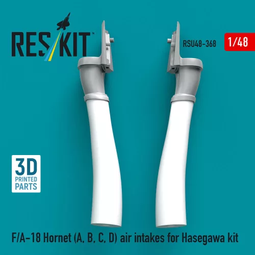 ResKit Models 1:48 F/A-18 Hornet (A, B, C, D) air intakes for Hasegawa kit (3D Printed)