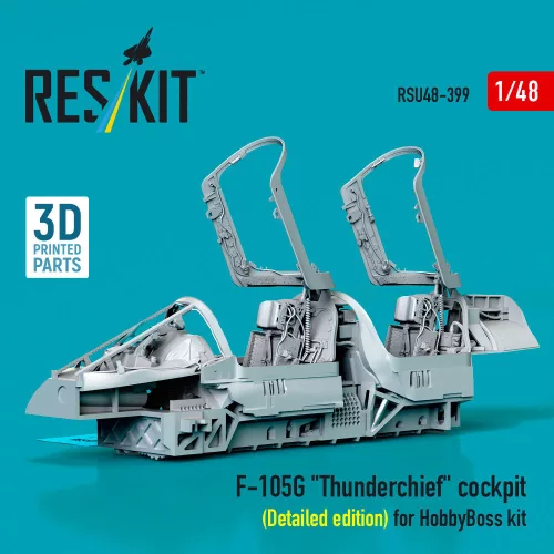 ResKit Models 1:48 F-105G Thunderchief cockpit (Detailed edition) for HobbyBoss kit (3D Printed)