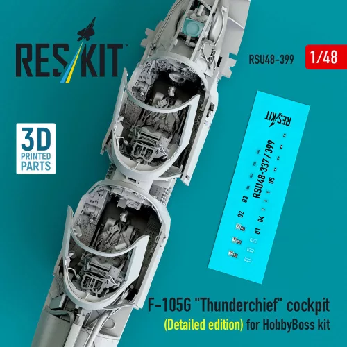 ResKit Models 1:48 F-105G Thunderchief cockpit (Detailed edition) for HobbyBoss kit (3D Printed)