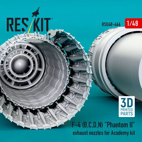 ResKit Models 1:48 F-4 (B, C, D, N) Phantom II exhaust nozzles for Academy kit (3D Printed)