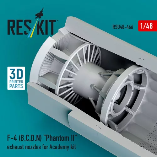 ResKit Models 1:48 F-4 (B, C, D, N) Phantom II exhaust nozzles for Academy kit (3D Printed)