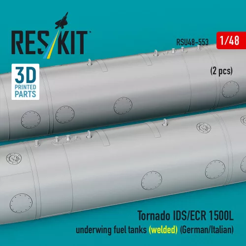 ResKit Models 1:48 Tornado IDS/ECR 1500L underwing fuel tanks (welded) (German AF / Italian AF) (2 pcs) (3D Printed)