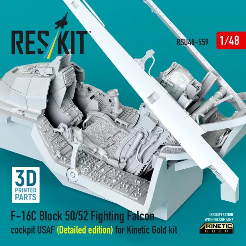 ResKit Models 1:48 F-16C Block 50/52 Fighting Falcon cockpit USAF (Detailed edition) (3D Printed) for Kinetic
