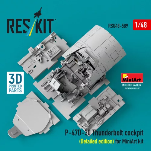 ResKit Models 1:48 P-47D-30 Thunderbolt cockpit (Detailed edition) for MiniArt kit (3D Printed)