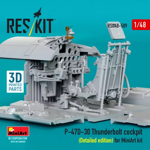 ResKit Models 1:48 P-47D-30 Thunderbolt cockpit (Detailed edition) for MiniArt kit (3D Printed)