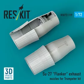   ResKit Models 1:72 Su-27 Flanker exhaust nozzles for Trumpeter kit (3D Printed)