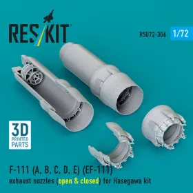   ResKit Models 1:72 F-111 (A, B, C, D, E) (EF-111) exhaust nozzles (open & closed) for Hasegawa kit (3D Printed)