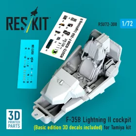   ResKit Models 1:72 ?F-35B Lightning II cockpit (Basic edition 3D decals included) (3D Printed) for Tamiya
