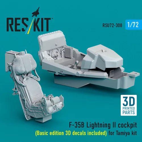 ResKit Models 1:72 ?F-35B Lightning II cockpit (Basic edition 3D decals included) (3D Printed) for Tamiya