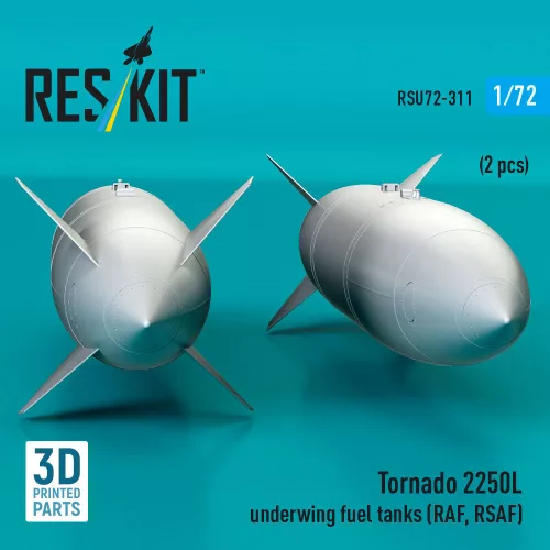 ResKit Models 1:72 Tornado 2250L underwing fuel tanks (RAF, RSAF) (2 pcs) (3D Printed)
