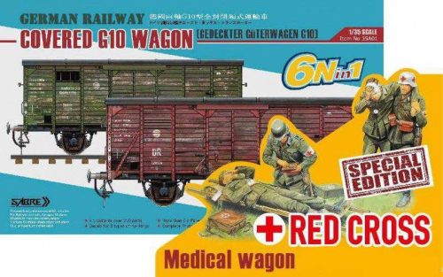 Sabre Model 1:35 German Railway covered G10 wagon Red Cross Special Edition