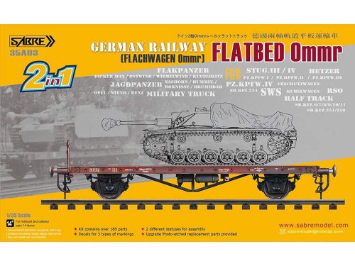 Sabre Model 1:35 German Railway flatbed Ommr (2 in 1)