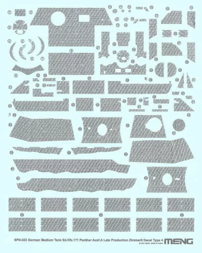 MENG-Model 1:35 German Medium Tank Sd.Kfz.171 Panther Ausf.A Late Producti.Zimmerit Decal D
