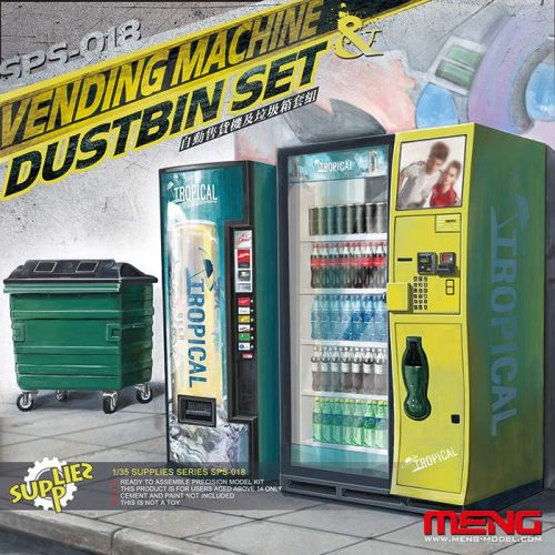 Meng Model 1:35 Vending Machine and Dumpster Set (italautomata és kuka szet