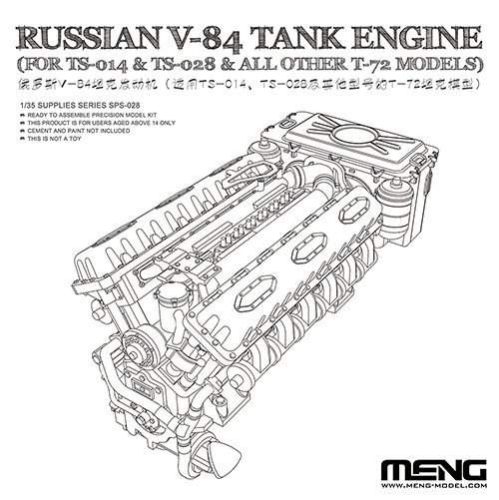 Meng Model 1:35 Russian V-84 Engine (for TS-014 & TS-028 & all other T-72 M
