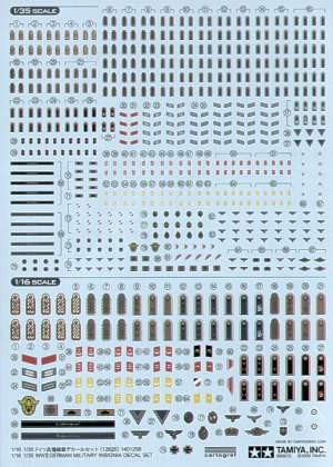 Tamiya 1:35 German (WWII) military uniform insignia