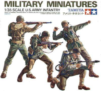 Tamiya 1:35 4 x U.S. Army Infantry (WWII) figura makett