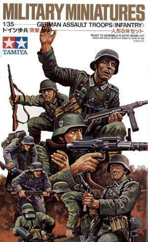 Tamiya 1:35 8 x German Assault Troops (WWII) figura makett