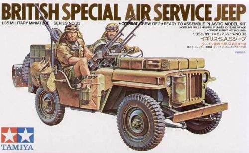 Tamiya 1:35 Willys Jeep with 2 SAS Crew figures harcjármű makett