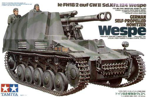 Tamiya 1:35 Sd.Kfz.124 'Wespe' Self-Propelled Howitzer harcjármű makett