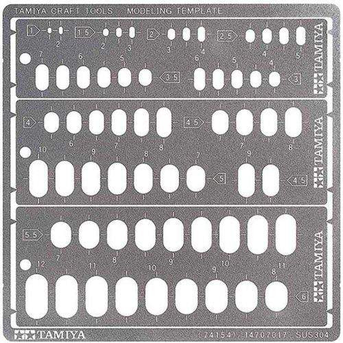 Tamiya Modelling Template (Rounded Rectangles. 1-6mm) For Advanced Users