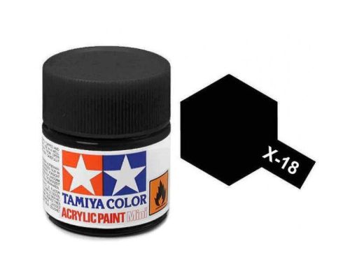 Tamiya mini acrylic X-18 Semi Gloss Black 