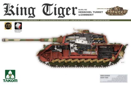 Takom 1:35 King Tiger Sd.Kfz.182 Henschel Gun Turrett with Zimmerit