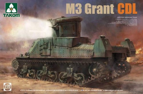 Takom 1:35 British medium tank M3 Grant CDL harcjármű makett