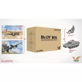   Takom 1:48 Hs 129² BOX Hs 129 B2+Hs 129 B3+3D Printed Set Figures x2+Panther A (Limited edition)