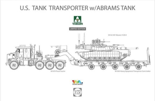 Takom 1:72 M1070 Tank Transporter w/Abrams ”limited edition”