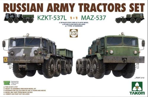Takom 1:72 Russian Army Tractors KZKT-537L & MAZ-537 1+1