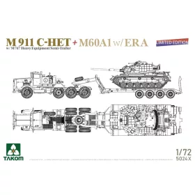   Takom 1:72 M911 C-HET w/M747 Heavy Equipment Semi-Trailer + M60A1 w/ERA