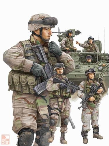 Trumpeter 1:35 Modern U.S. Army Armor Crewman & Infantry
