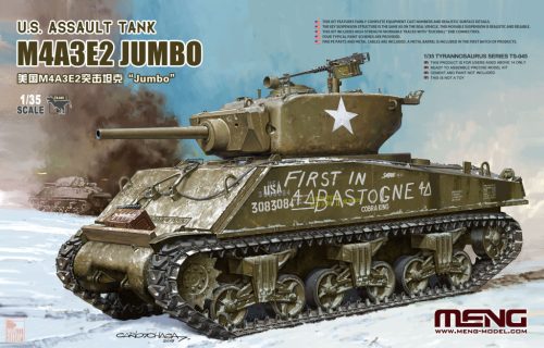 Meng Model 1:35 U.S. Assault Tank M4A3E2 Jumbo harcjármű makett