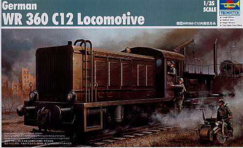 Trumpeter 1:35 German WR 360 C12 Locomotive WWII mozdony makett