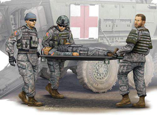 Trumpeter 1:35 Modern US Army Stretcher Ambulance Team (4 figures)